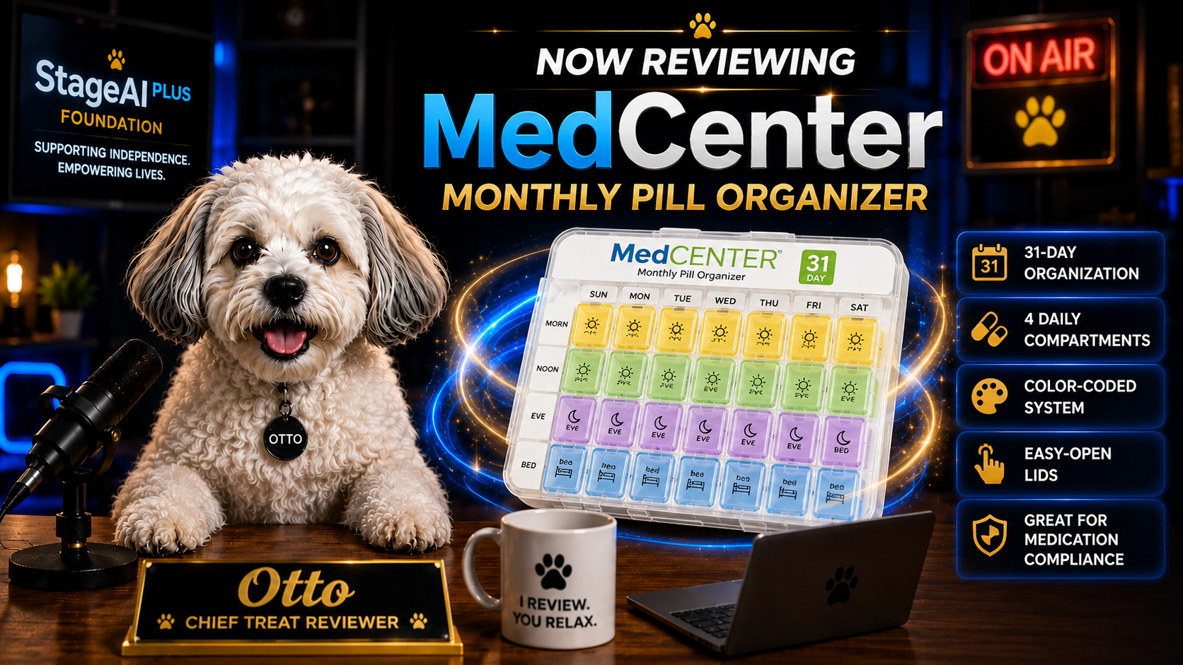 Otto reviews the MedCenter Monthly Pill Organizer