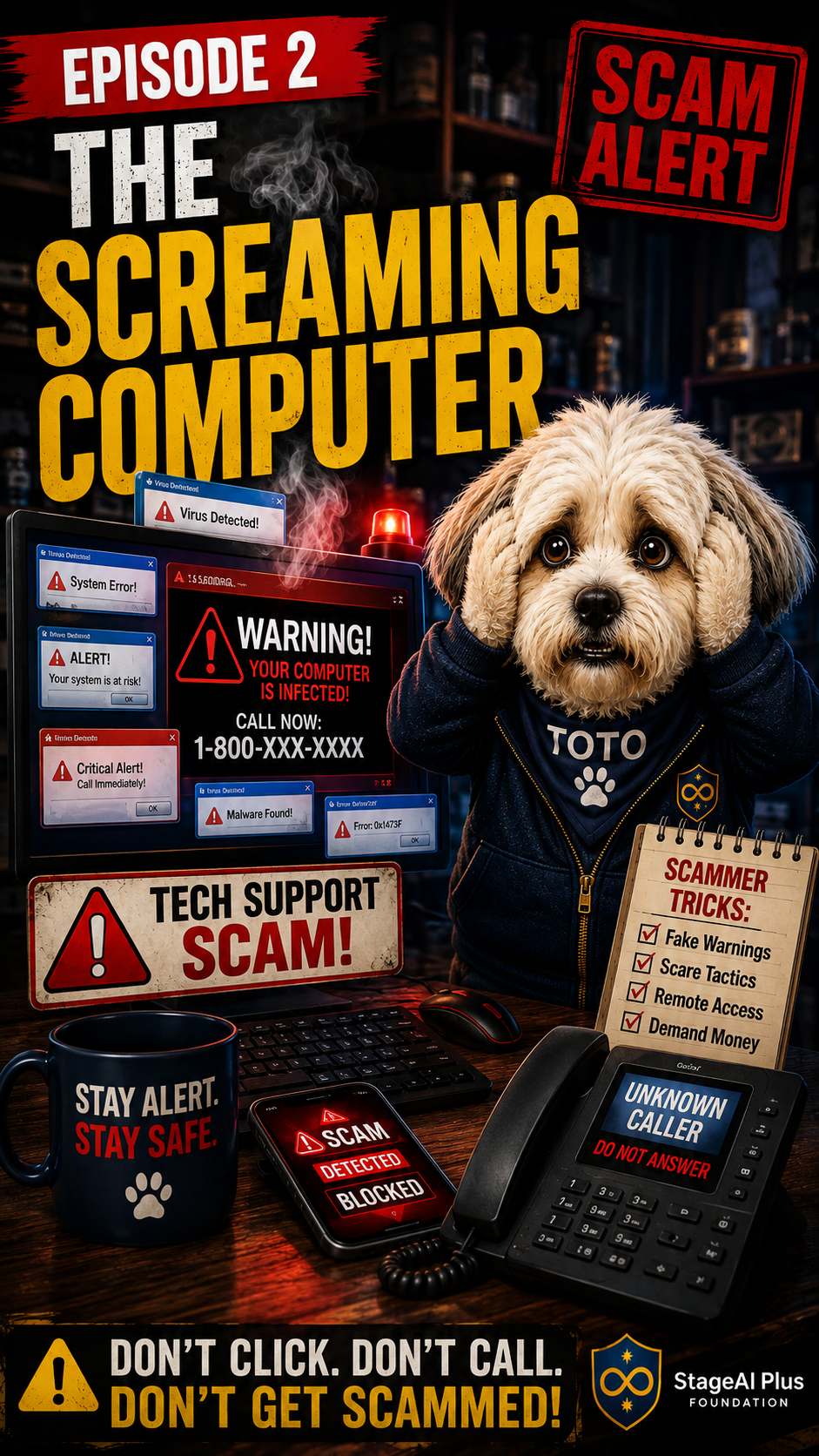 Tech Support Scam Warning: Don’t Let a Fake Virus Alert Steal Your Money — Toto Reacts episode 30
