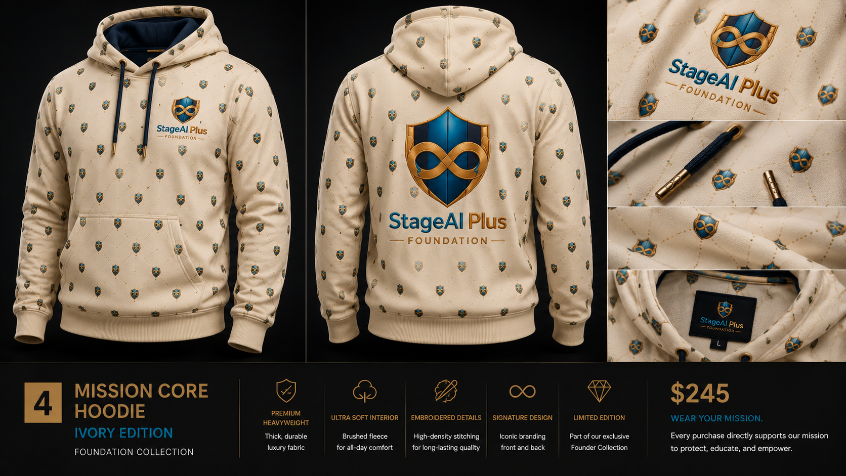 Mission Core Hoodie – Ivory Edition