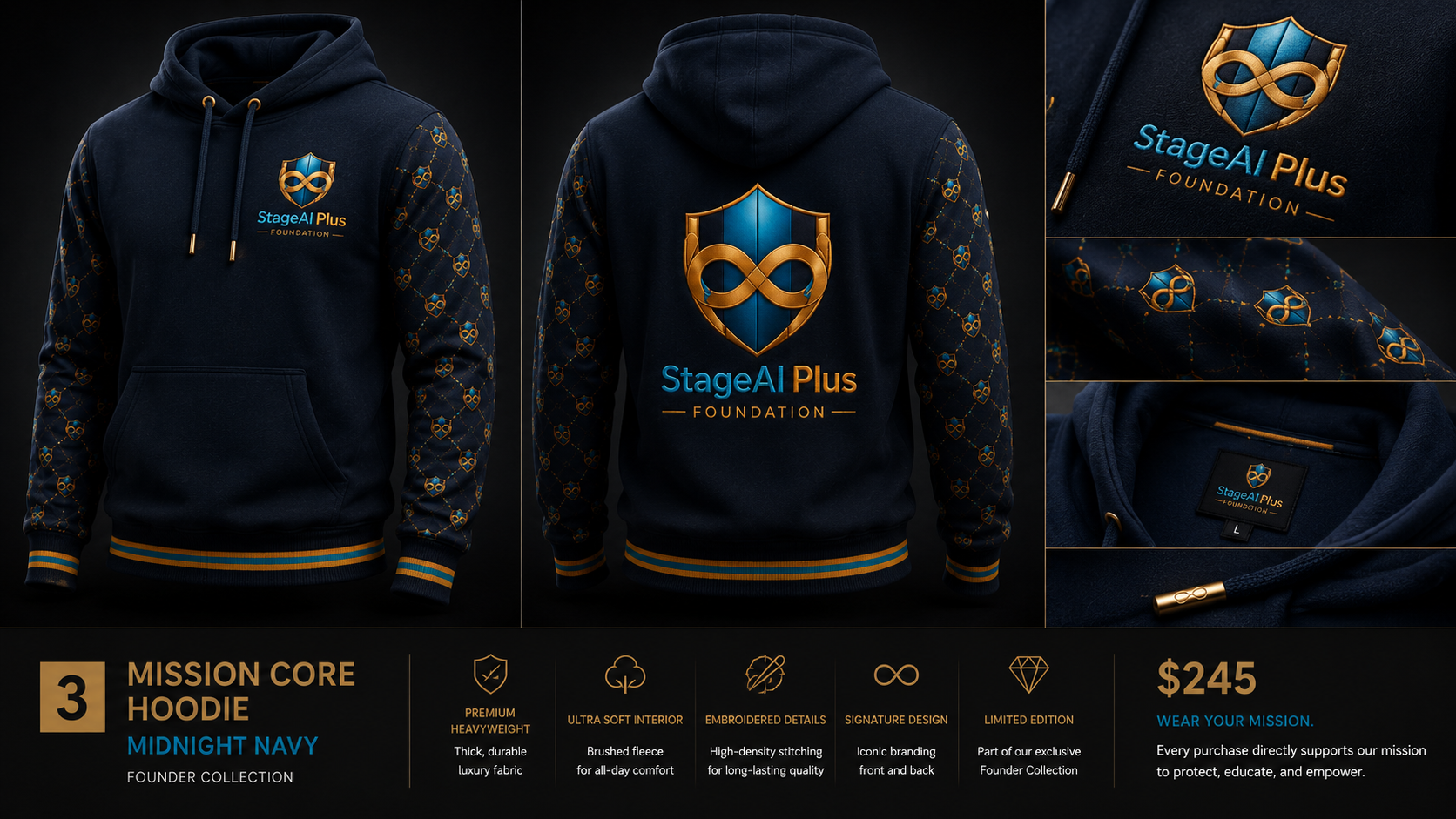 Mission Core Hoodie – Midnight Navy