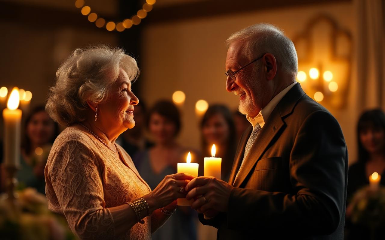 Vows renewed by candlelight.